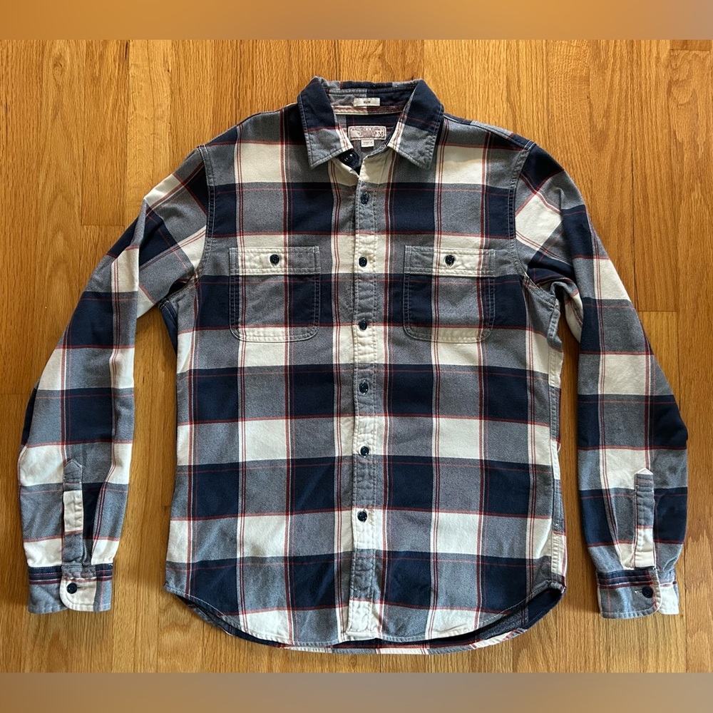 Wallace & Barnes Mens Slim Flannel Shirt Medium
